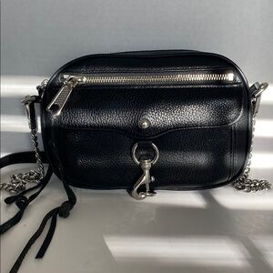 REBECCA MINKOFF black leather Mini M.A.C. Crossbody
